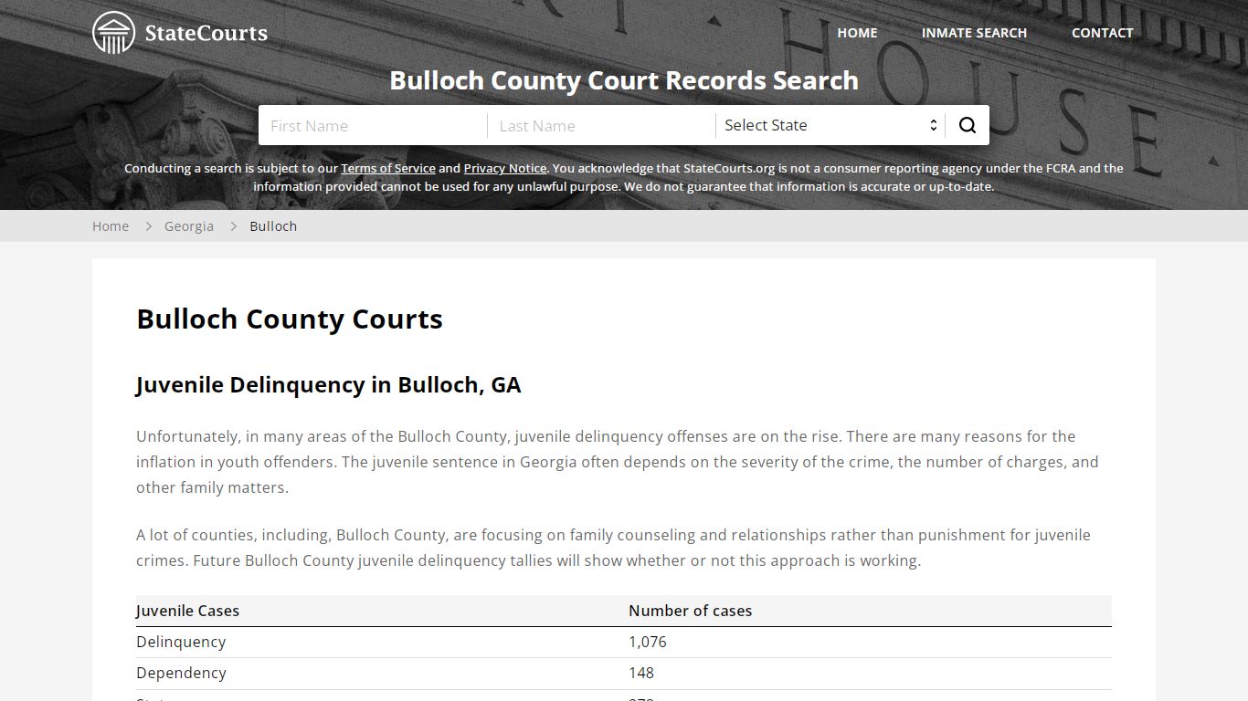 Bulloch County, GA Courts - Records & Cases - StateCourts