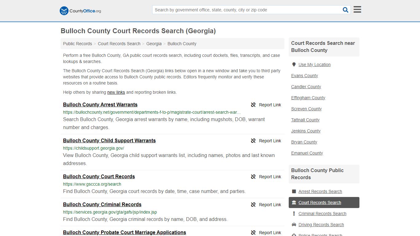 Bulloch County Court Records Search (Georgia) - County Office